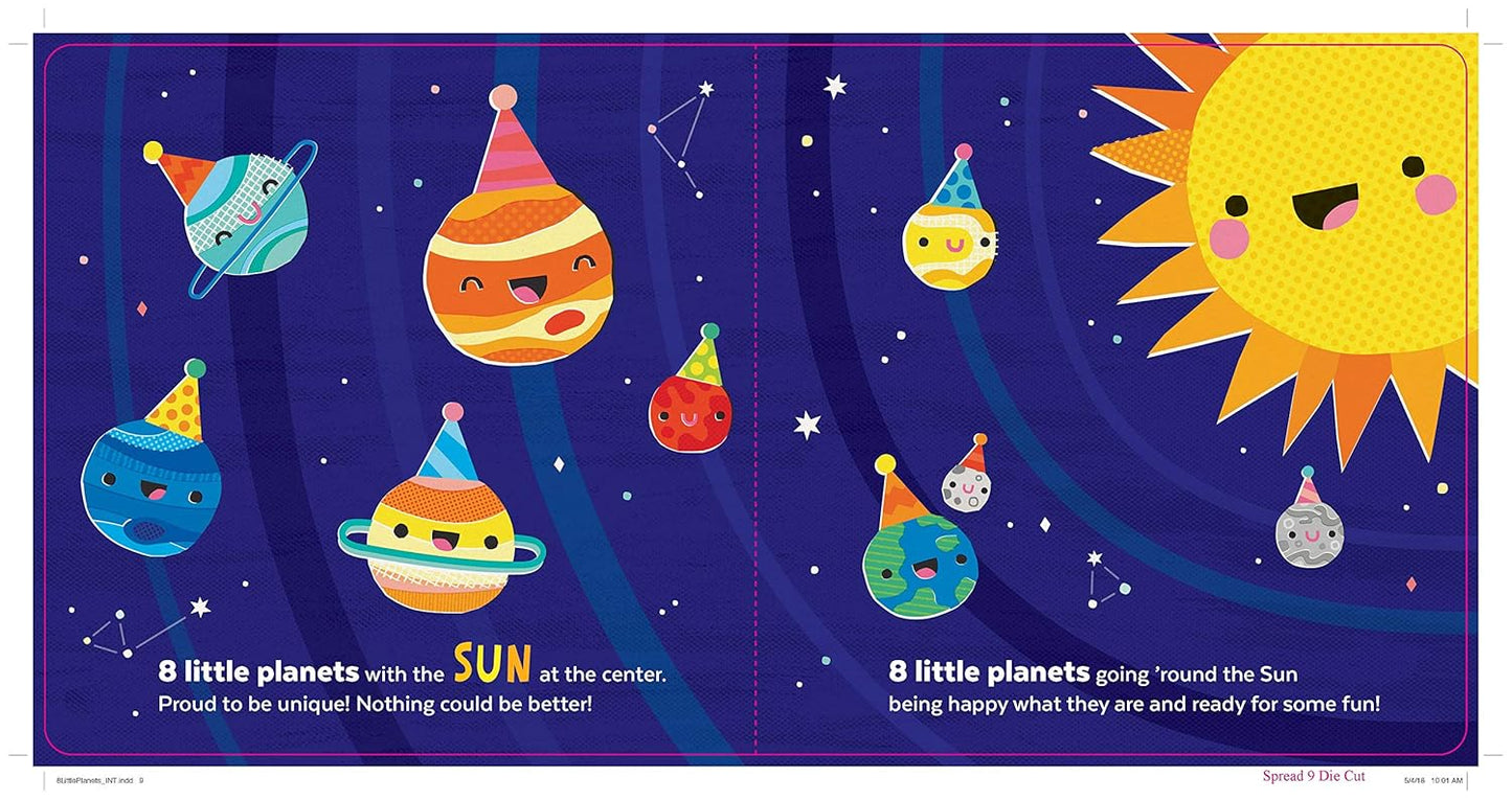 8 Little Planets: A Solar System Book for Kids with Unique Planet Cutouts (Board Book)