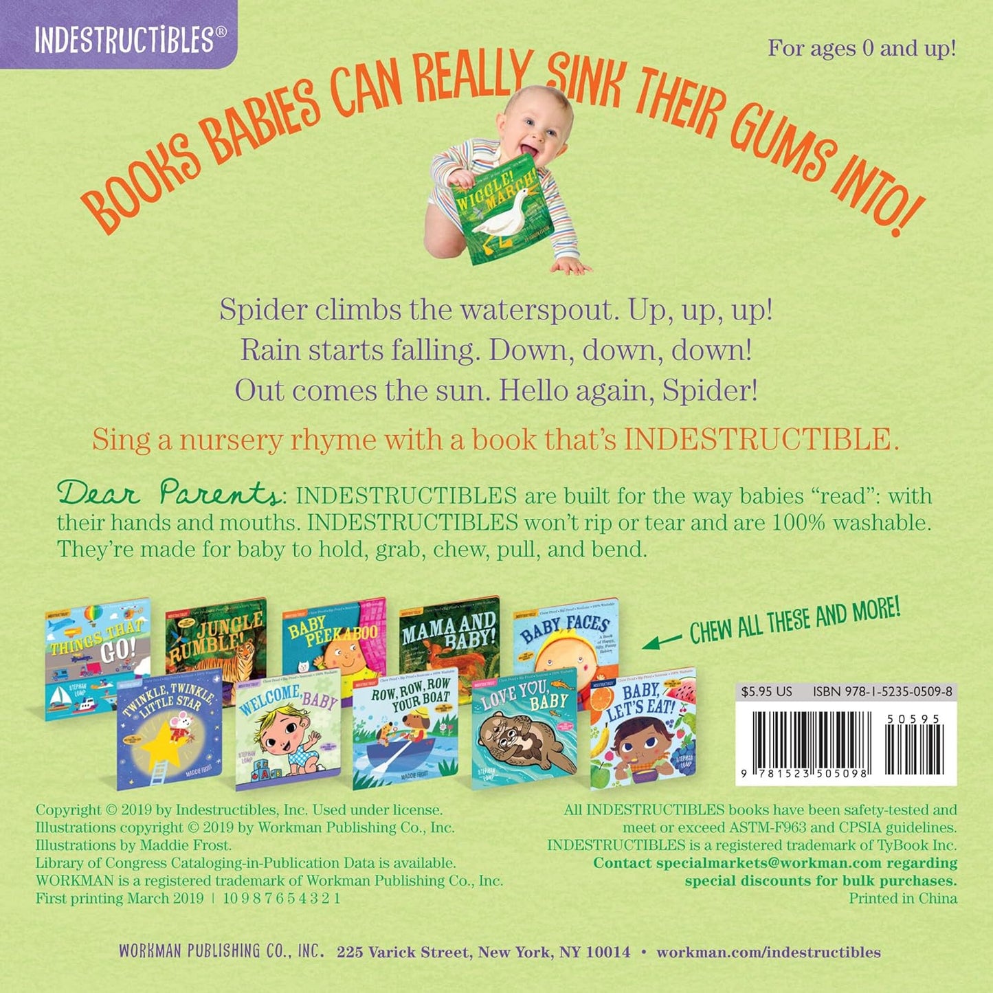 Indestructibles: The Itsy Bitsy Spider (Chew Proof, Rip Proof, Non-Toxic, 100% Washable)