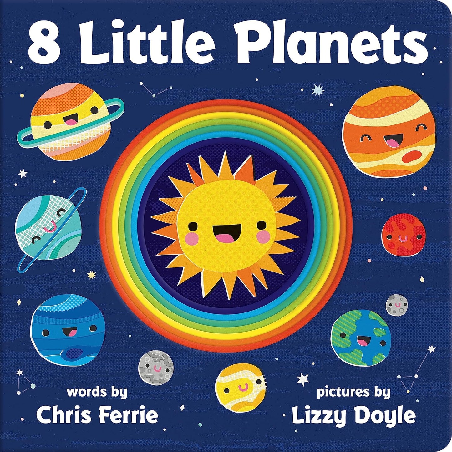 8 Little Planets: A Solar System Book for Kids with Unique Planet Cutouts (Board Book)